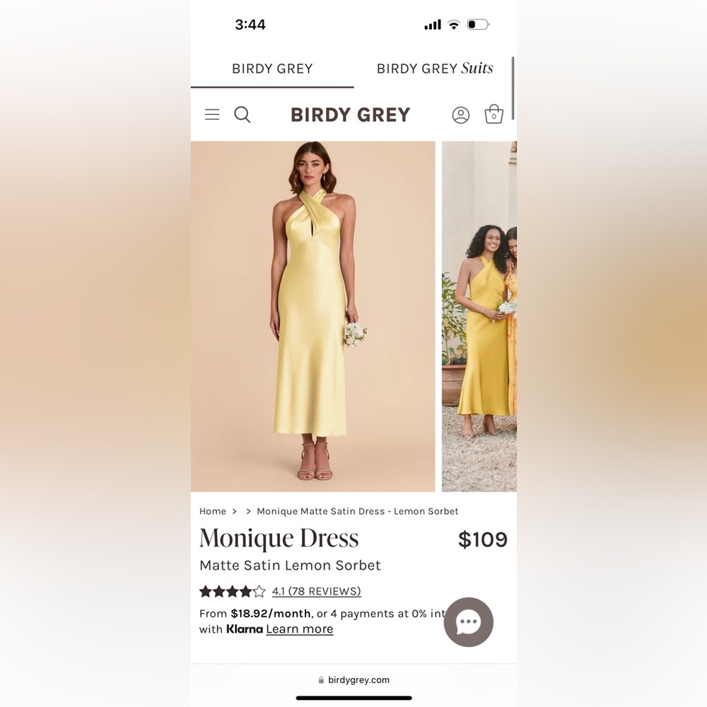 Birdy Grey Yellow Halter Sheath Dress